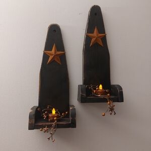 Rustic Black Wall Sconces with Star Design